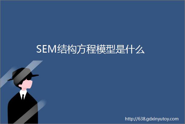 SEM结构方程模型是什么